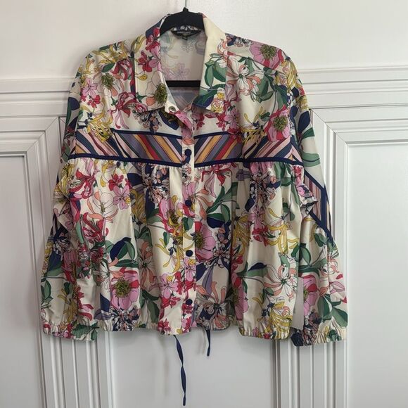 Johnny Was Jackets & Blazers - Johnny Was Floral Button-Up Jacket